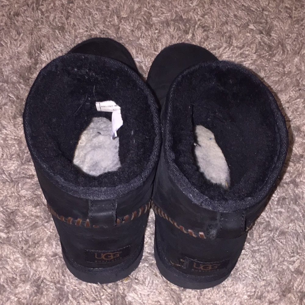 Mini Ugg Boots (black) size 8, lightly used